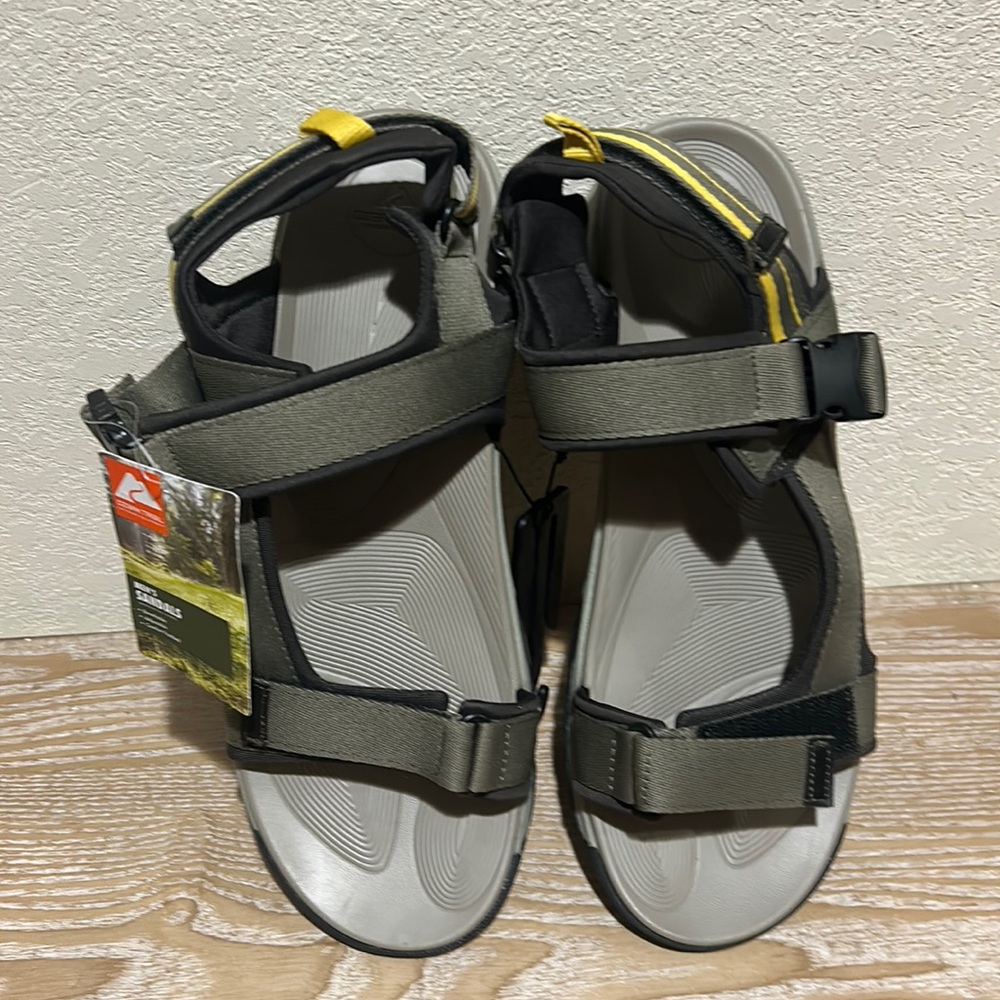 Ozark Trail Mens Moss Green Outdoor Trek Ankle Strap Sandals Shoes Size 13 New